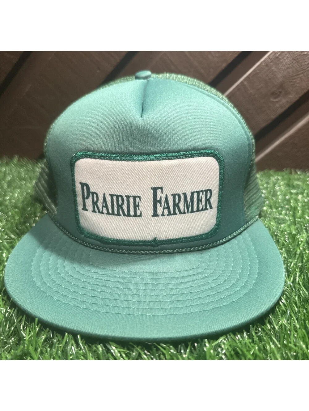 Vintage Prairie Farmer Patch Trucker Hat Snapback Dad Cap
